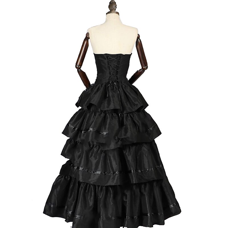 Female Ball Outfits Simple Gown For Masquerade Party Custom Steampunk  Gothic Dress: Beaded Applique Corset Ruffled