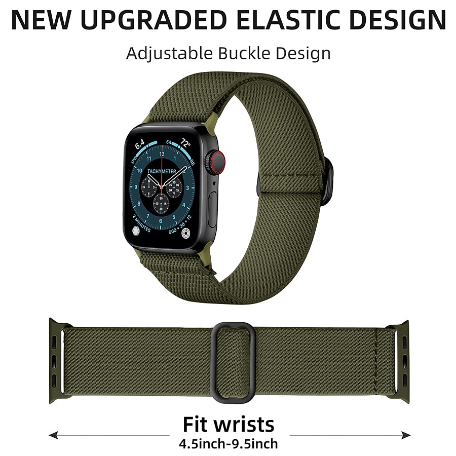 verpakking van 3 stuks Solo Loop Compatibel met: Apple Watch-horlogebandje 38mm 40mm 41mm 42mm 44mm 45mm 49mm Elastisch Metalen sluiting Rekbaar Nylon Vervangende horlogeband voor iwatch Ultra 2 2026 - $14.99 –P4