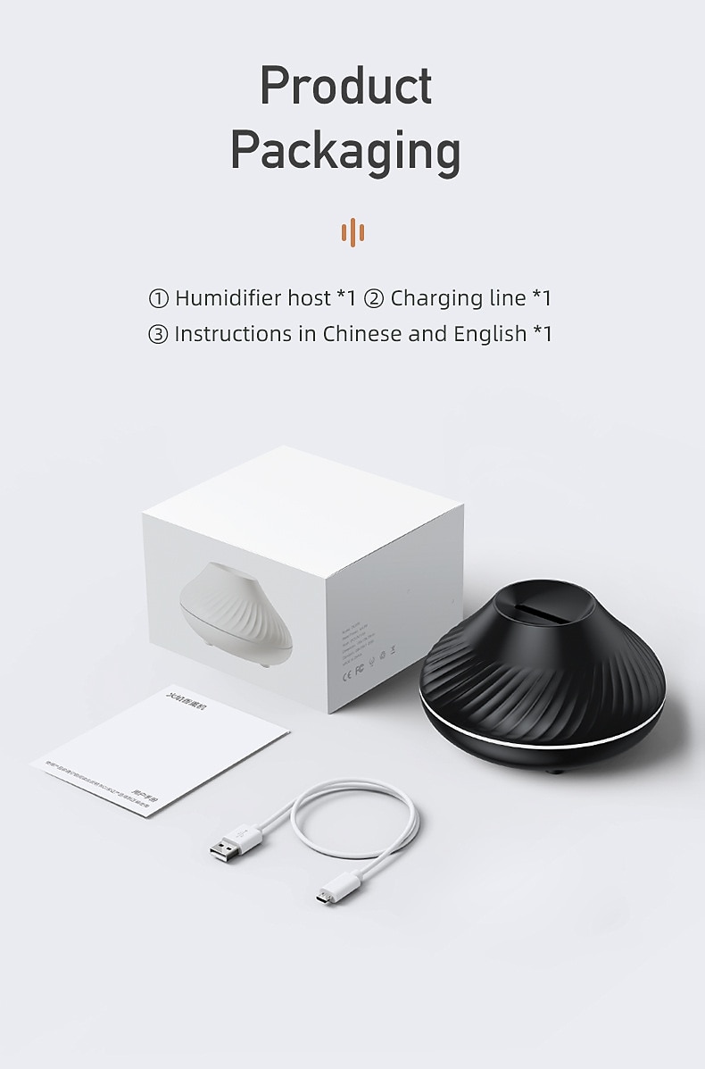 Volcano Air Humidifier Aroma Diffuser Essential Oil Lamp 130ml USB Portable Air Humidifier with 7 Colors Flame Night Light 2025 - $31.99 –P13