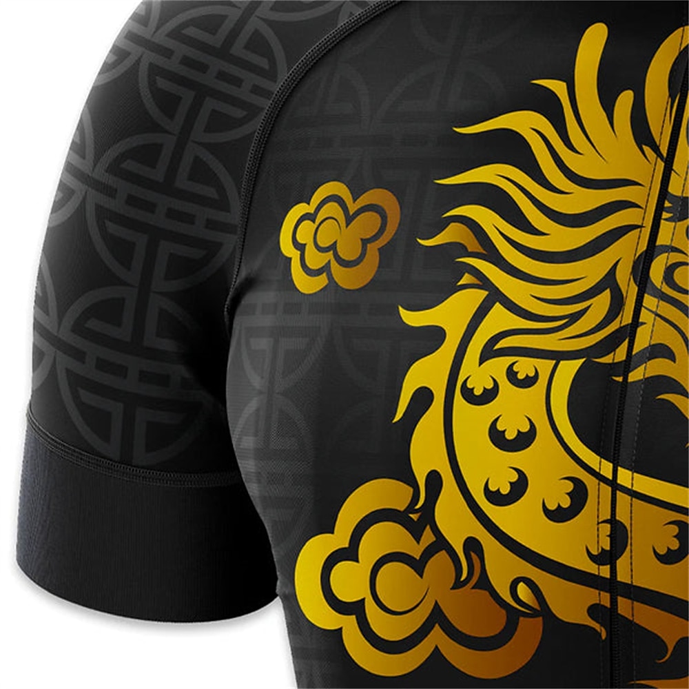 رجالي جورسيه الدراجة تنين مضحك كم قصير الدراجة جورسيه قمم مع 3 جيوب خلفية دراجة جبلية دراجة الطريق سريع جاف شرائط عاكسة الجيب الخلفي رطوبة فتل رياضات أصفر أحمر ملابس 2025 - $29.99 –P5