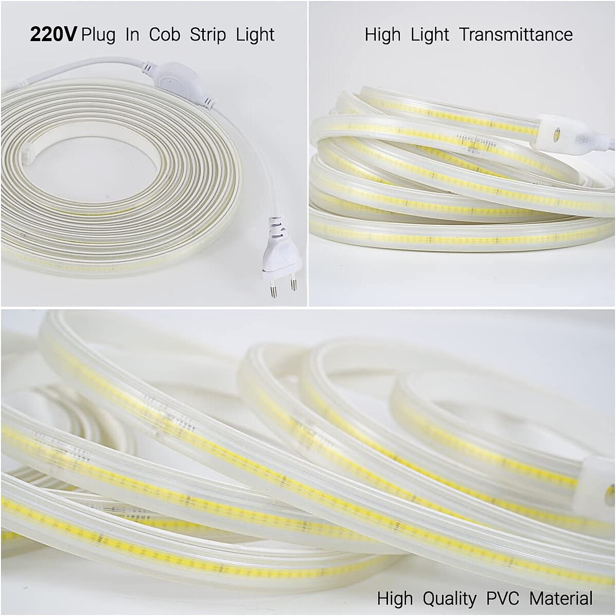 2M-30M COB LED Strip Light Plug in Flexible 220V Waterproof IP67 High Voltage Led Strip Multiple Colors 240LEDs/M Waterproof Led Light Strips for Bedroom Living Room Kitchen Furniture 2025 - $21.99 –P5