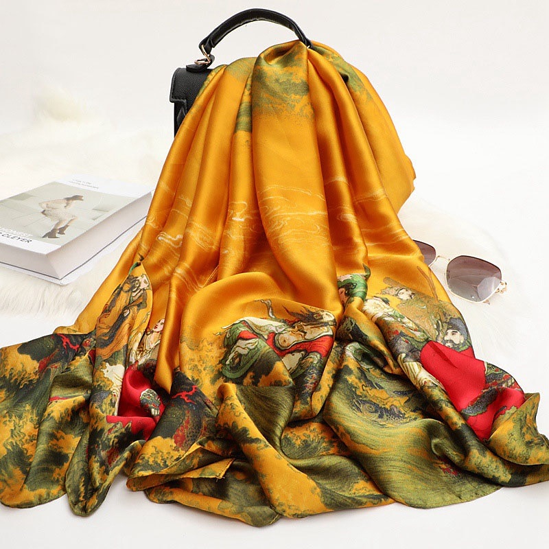sciarpa di seta delle donne di inverno della stampa di modo della signora della spiaggia dello scialle sciarpe caldo liscio foulard hijab femminile del 2025 a $9.99 –P2