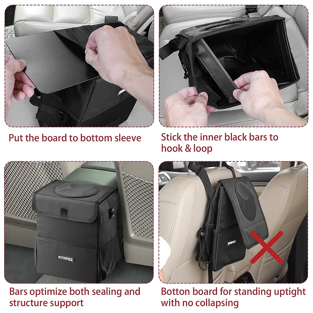 Car Trash Can with Lid - Car Trash Bag Hanging with Storage Pockets Collapsible and Portable Car Garbage Bin 2025 - $24.99 –P5