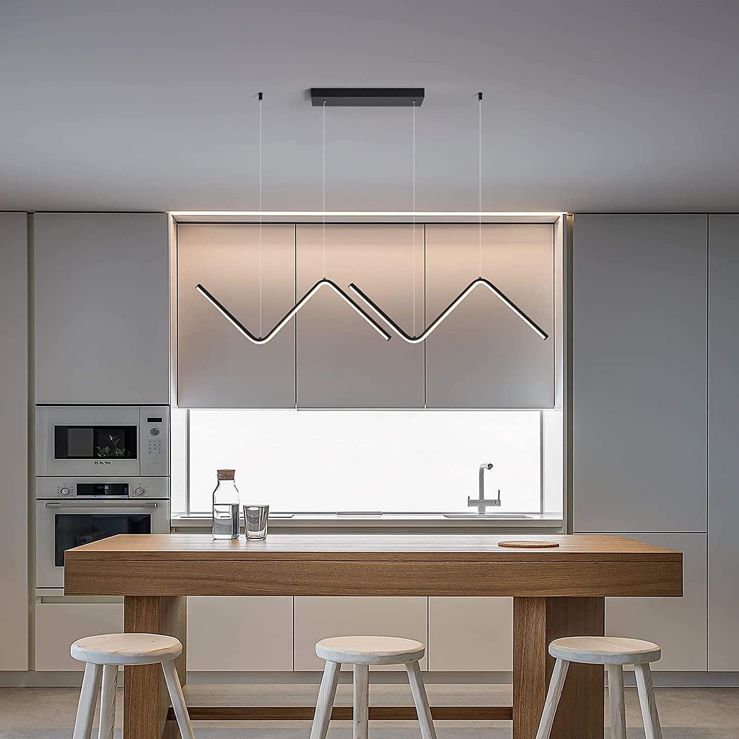 LED Pendant Light 90 cm Island Lights Dimmable Line Design Aluminum Stylish Minimalist Painted Finishes Nordic Style Dining Room Kitchen Lights 110-240V ONLY DIMMABLE WITH REMOTE CONTROL 2025 - $133.99 –P8