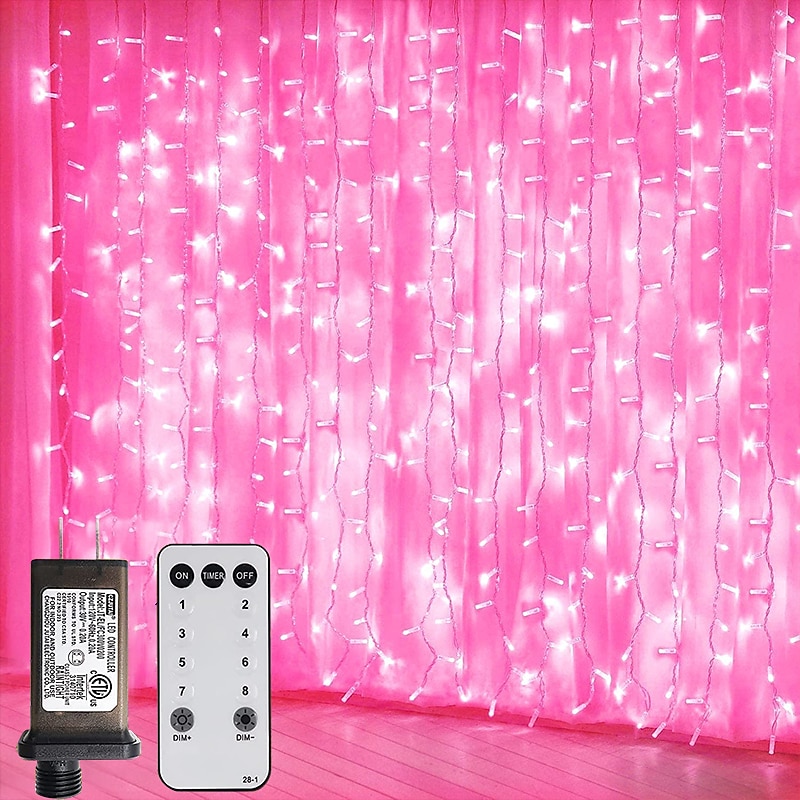 2025年 屋外クリスマスウィンドウライト 3x3m-300led プラグイン 8 モードカーテンライト 9 色リモートコントロールウィンドウ壁掛けライト クリスマスの装飾のための暖かい白 rgb 寝室の結婚式のパーティーガーデン屋内 コレクション – $38.99 –P8
