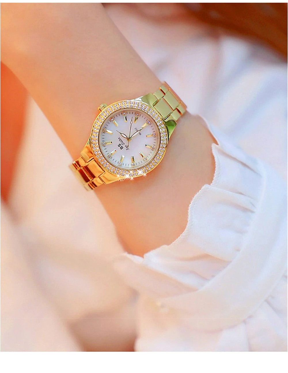 Quartz Ladies Wrist Watches Gift for women Dress Gold Crystal Diamond Watches Analog Quartz Luxury Stainless Steel Silver Clock 2026 - $33.39 –P12