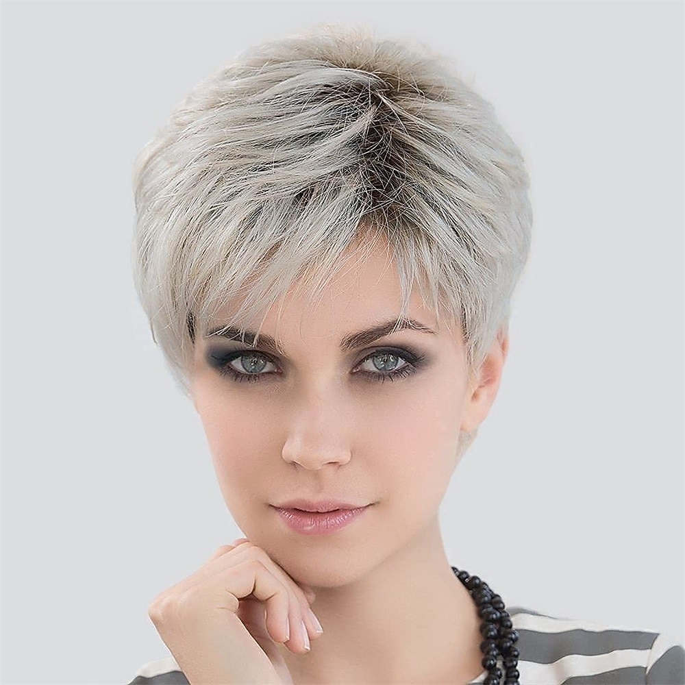 dominique mcelligott parykk korte blonde parykker for hvite kvinner naturlig krøllete bølget blondt hår syntetiske korte parykker julefest parykker 2026 - $24.99 –P8