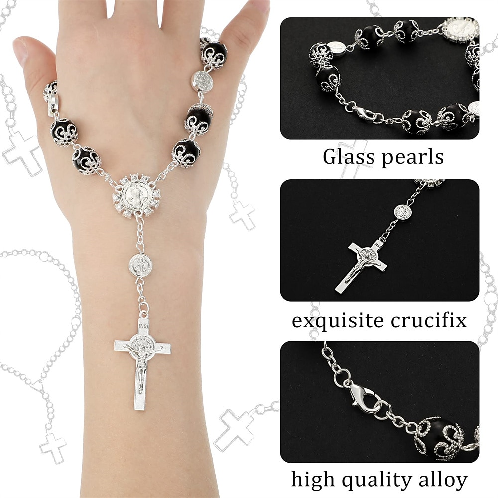 Car Rosary 2 Pcs Rearview Mirror Auto Rosary Hanging Personalized Car Cross Blessing Catholic Car Medal for Truck Bike Motorcycle Car Mirror Hanging Accessories Decors 2026 - $12.99 –P3