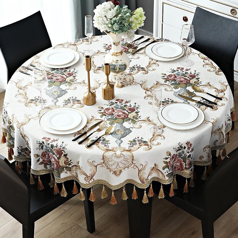 Round Tablecloth Farmhouse Table Cloth Spring Tablecloth Round Outdoor Cloth Table Cover Oval Rectangle For Picnic,Wedding,Dining,Easter,Kitchen 2025 - $68.99 –P2