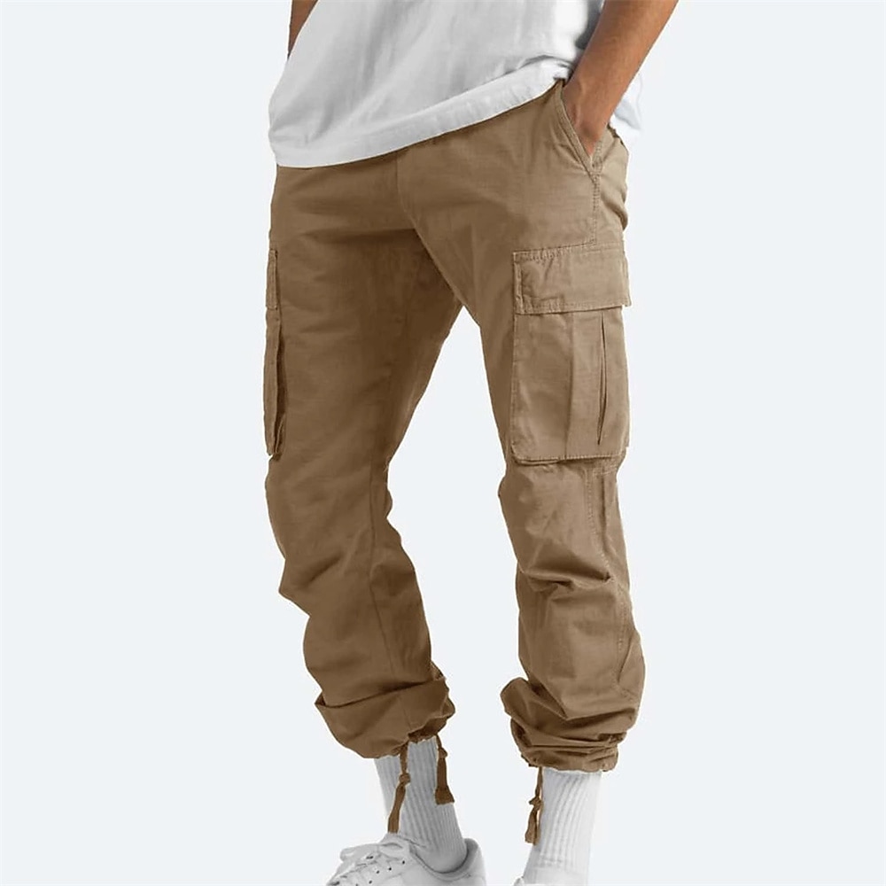 Per uomo Pantaloni cargo Coulisse sulle gambe Tinta unica Ripstop Traspirante Fine settimana Abbigliamento di strada Classico Informale Nero Giallo del 2025 a $22.99 –P2