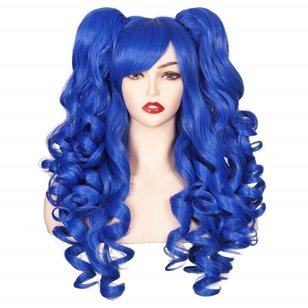Peruca Longa Cacheada de Cosplay com 2 Rabos de Cavalo Perucas de Halloween de 2025 por $49.99 –P17