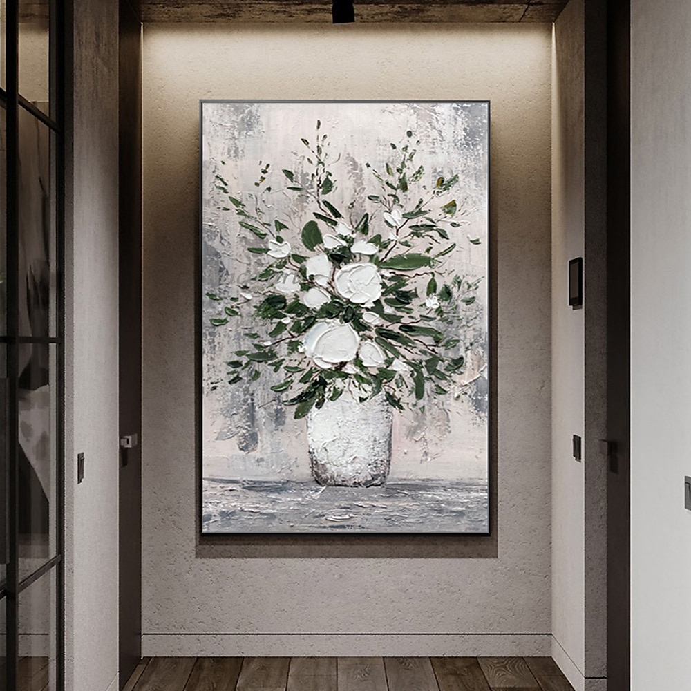 2025年 ミンチュラ 手作り 厚いテクスチャー 花 油絵 キャンバス 壁アート 装飾 モダン 抽象画 ホームデコレーション ロールフレームレス 未延伸絵画  コレクション – $61.99 –P5