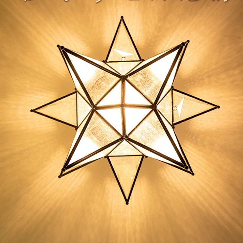 led ceilling licht messing moravische ster lamp inbouw colloid lamp zaad glazen kap boho marokkaanse plafondlamp keuken entree 2025 - $230.29 –P6