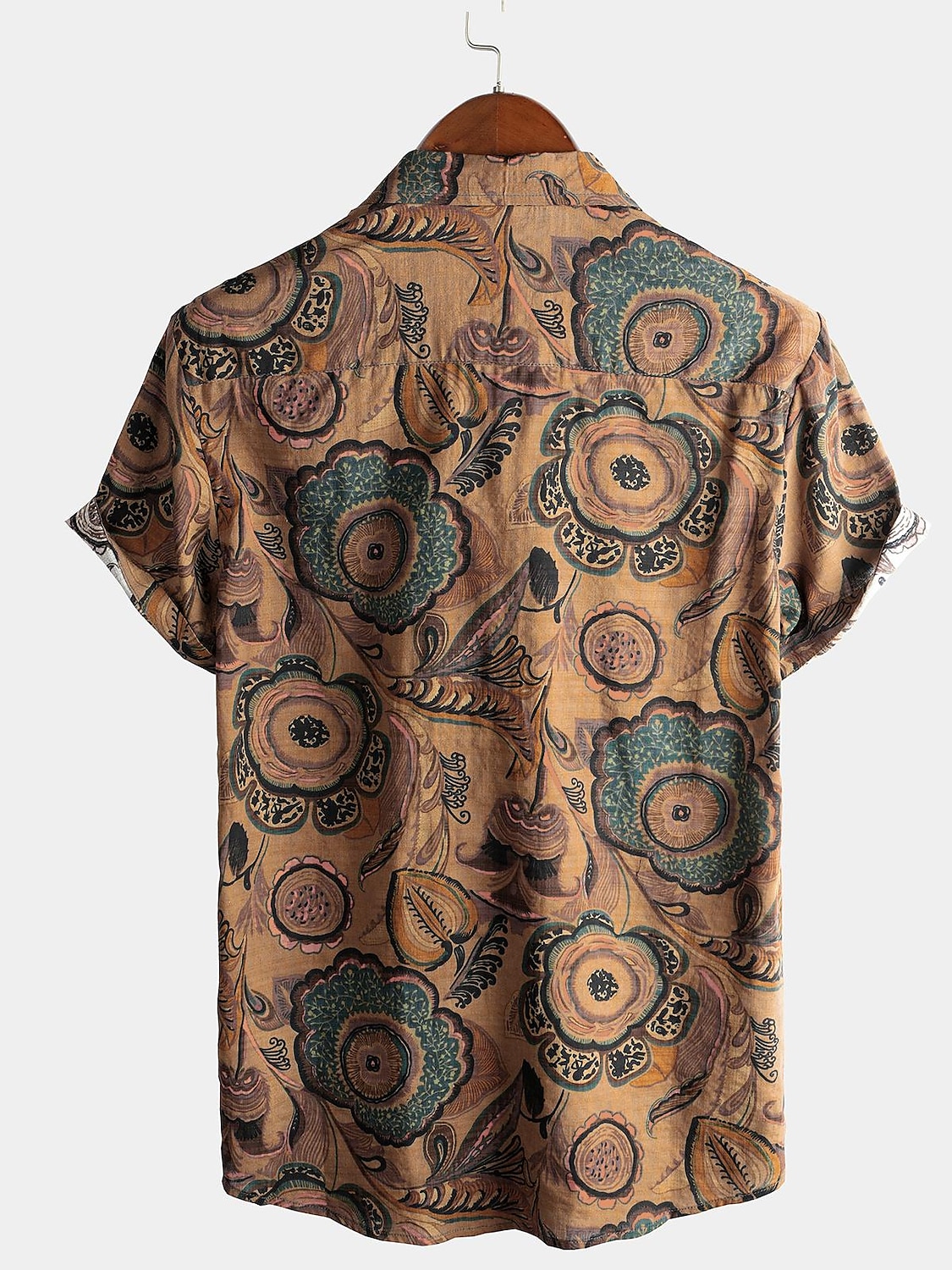 Voor heren Vissen Overhemd Boho-shirt Overhemd met knopen Korte mouw Ontwerper Basic Boho Dagelijks Strand Klassieke boord Afdrukken Rood blauw Bruin Groen 2025 - $24.99 –P2