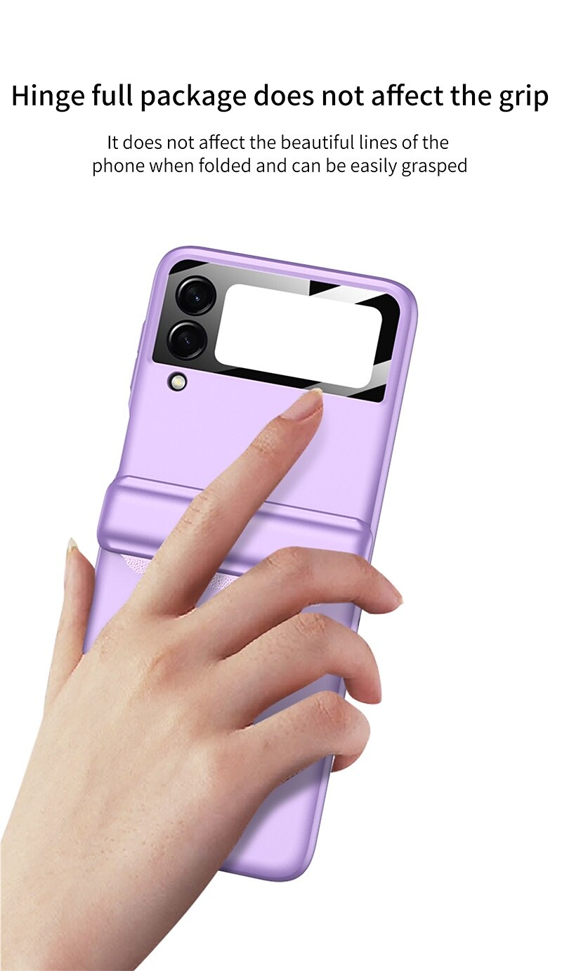 Phone Case For Samsung Galaxy Z Flip 5 Z Flip 4 3 2 Back Cover Portable Magnetic Full Body Protective Solid Colored TPU 2025 - $28.99 –P10
