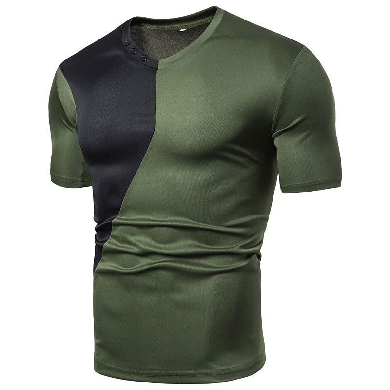 Herren T Shirt Kurzarm Rundhalsausschnitt Sommer Farbblock Mode Klassisch Bequem Straße Lässig Sport Schwarz Weiß Rote Top T-Shirt für Herren 2025 - $11.49 –P2