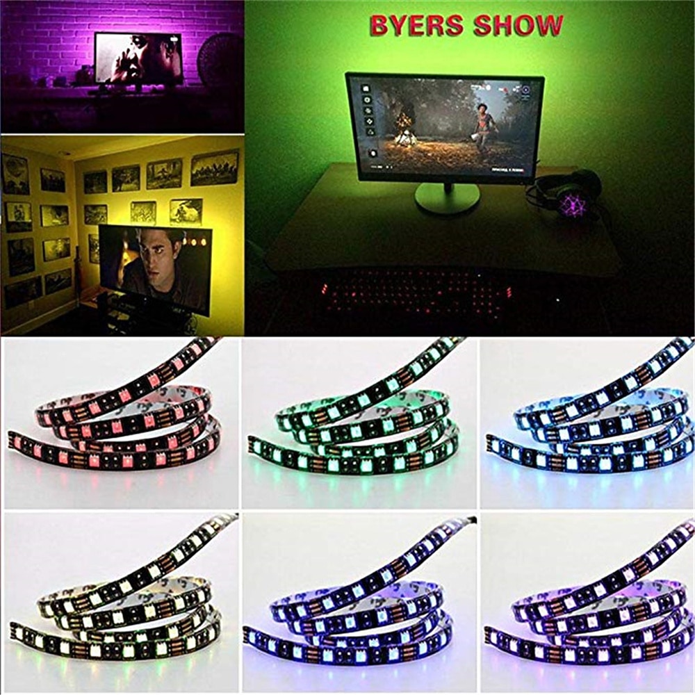Led strip licht 5v usb 24key afstandsbediening 1/2/3/5m rgb 5050 tv achtergrond verlichting home decoracion fairy led verlichting 2026 - $9.99 –P6