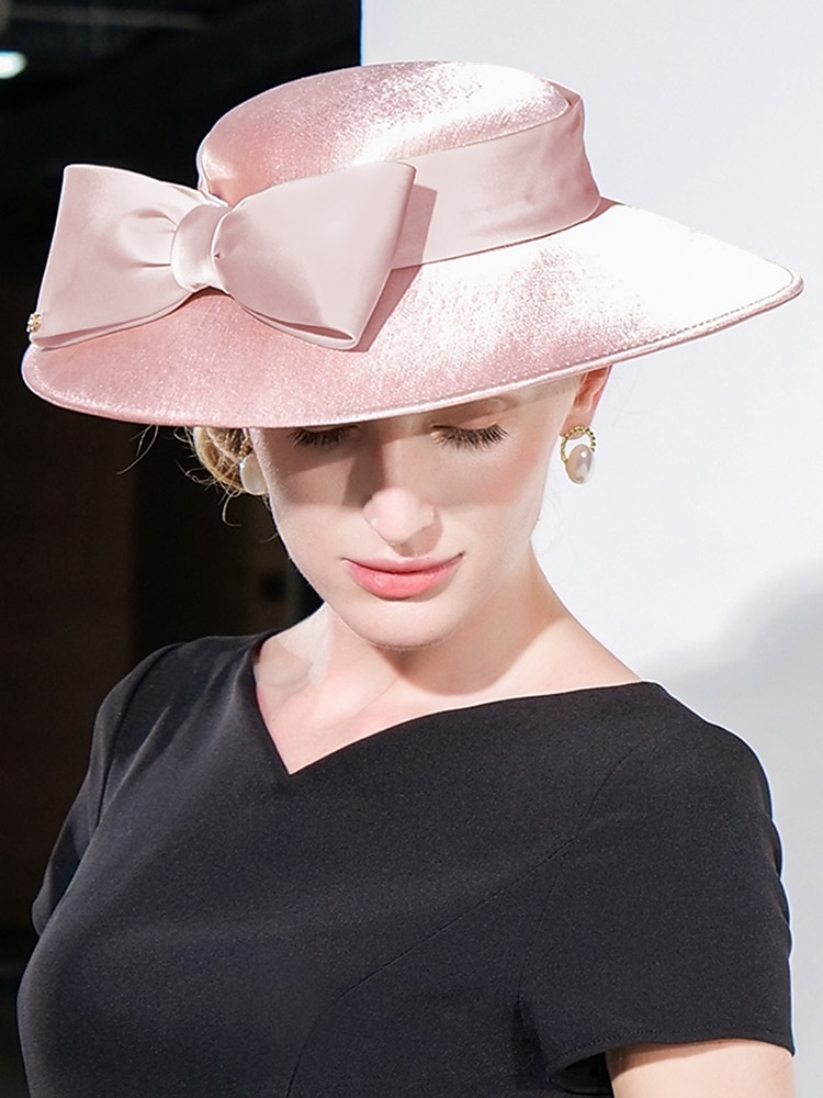 Chapeaux en lin élégant et doux avec nœud papillon 1PC mariage  fête  soirée  accessoire de Melbourne Cup pour impressionner lors du Derby 2025 de 2025 ? $65.99 -P4