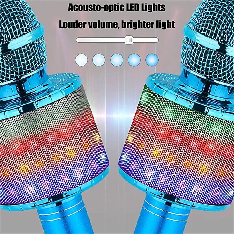 Karaoke Microfoon Draadloze Karaoke Microfoon met LED Licht voor Meisjes 3-12 Jaar oud Kerstcadeau Speelgoed 2026 - $29.99 –P2