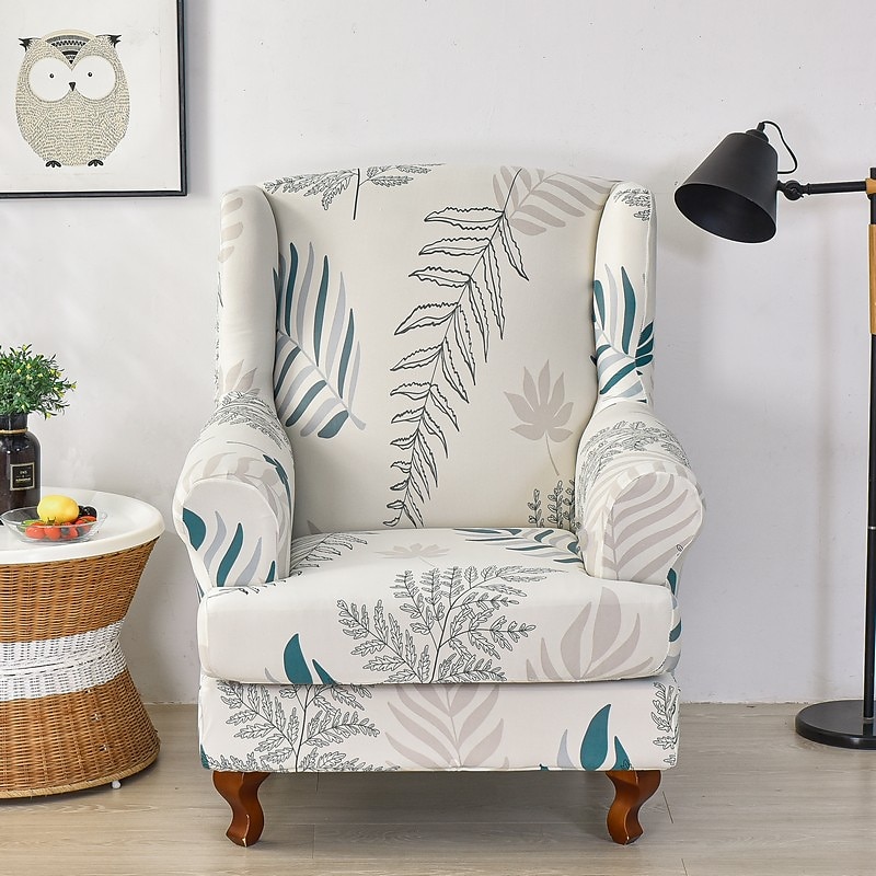 1 Set of 2 Pieces Stretch Wingback Chair Cover Floral Printed Wing Chair Slipcovers Spandex Fabric Wingback Armchair Covers with Elastic Bottom for Living Room Bedroom Decor 2025 - $60.99 –P11
