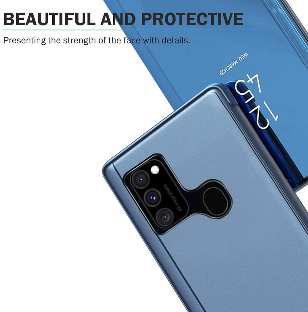 Phone Case For Samsung Galaxy S24 S23 S22 S21 S20 Ultra Plus FE A54 A34 A14 A72 A52 A42 A71 A51 A31 Note 20 Ultra 10 Plus S25 Ultra Flip with Stand Holder Mirror Auto Sleep / Wake Up Solid Colored PU 2025 - $14.99 –P3