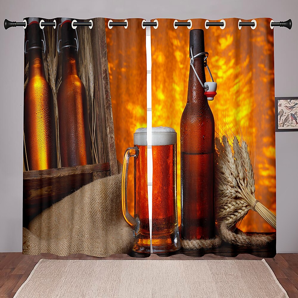 2 paneles szett sötétítő függöny oktoberfest design hőszigetelt függöny hálószobába nappali modern átvezetéses ablakfüggöny függönyfüggöny 2025 - $45.99 –P6