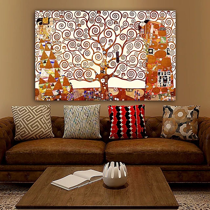 Handgefertigtes handgemaltes Ölgemälde Wandkunst klassischer abstrakter Klimt berühmtes Ölgemälde Heimdekoration Dekor gerollte Leinwand kein Rahmen ungedehnt 2025 - $356.49 –P3