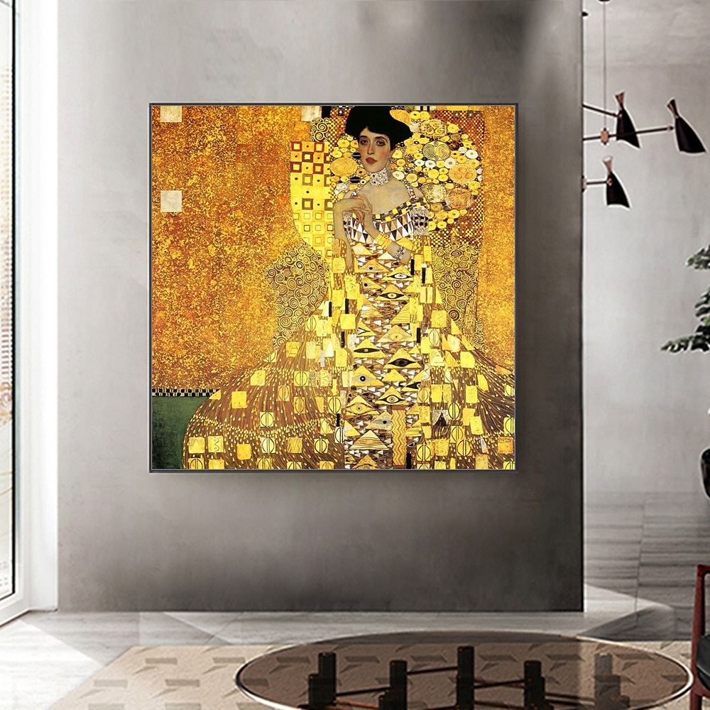 mintura handgemaakte portret van adele bloch-bauer olieverf op canvas wall art decoratie gustav klimt beroemde foto voor home decor rolde frameloze ongestrekte schilderij 2026 - $488.19 –P1