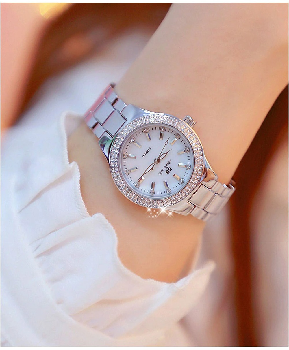 Quartz Ladies Wrist Watches Gift for women Dress Gold Crystal Diamond Watches Analog Quartz Luxury Stainless Steel Silver Clock 2026 - $33.39 –P7