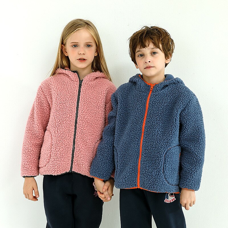 Kids Boys Fleece Jacket Long Sleeve Gray Pink Navy Blue Plain Fall Winter Fleece Full-Zip Jacket 2025 - $26.99 –P14