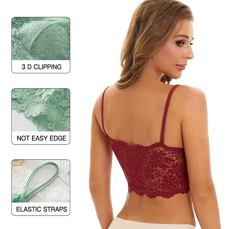 Women's Lace Bras Sheer Bras 3/4 Cup V Neck Push Up Lace Pure Color Pull-On Closure Date Valentine's Day Casual Daily Nylon Sexy 1PC White Black / Bras & Bralettes / 1 PC Home Outfits 2025 - $12.99 –P2