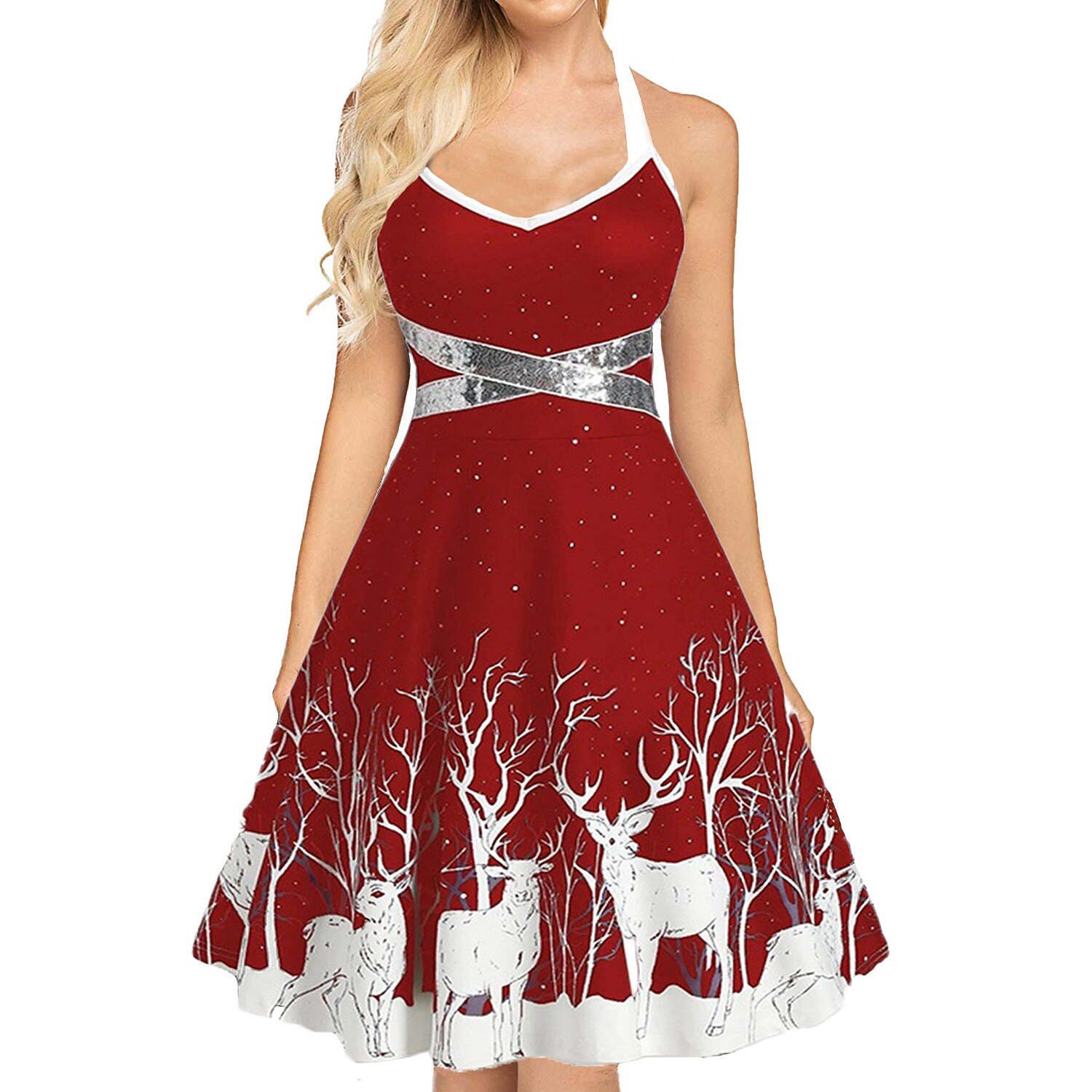 Vintage Inspired Dress Flare Dress Christmas Party Dress Audrey Hepburn Women's Cosplay Costume A-Line Christmas Christmas Attire Christmas Party 2026