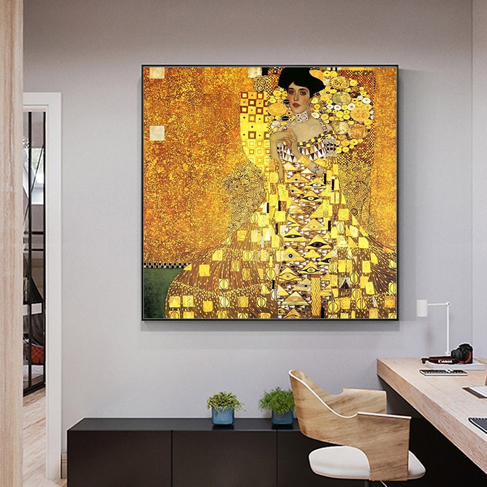 mintura handgemaakte portret van adele bloch-bauer olieverf op canvas wall art decoratie gustav klimt beroemde foto voor home decor rolde frameloze ongestrekte schilderij 2026 - $488.19 –P4