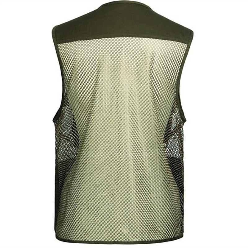 Herre سترة Gilet Fiskevest Vest til turbruk Ermeløs vest Gilet jakke utendørs Ferie Gatemote Elegant og moderne Sommer Vår Lomme Fort Tørring Polyester Pustende Fargeblokk Glidelås V-hals Normal 2025 - $29.99 –P4