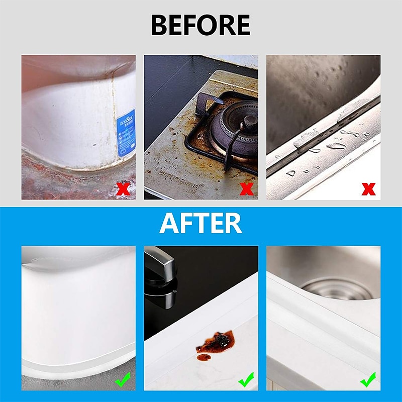 2PCS Caulk Strip Tape PVC Self-Adhesive Decorative Sealing Tape Used for Kitchen Sink Toilet Bathroom Bathtub Floor Wall Edge 0.87''*10.5ft/2.2*320cm 2025 - $4.99 –P4