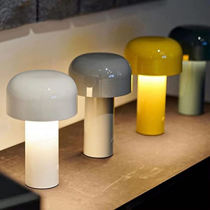 bordlampe bærbar italiensk sopp trådløs touch oppladbar nattlampe usb bordlampe skrivebordsdekorasjon soverom nattlampe 2025 - $58.99 –P11