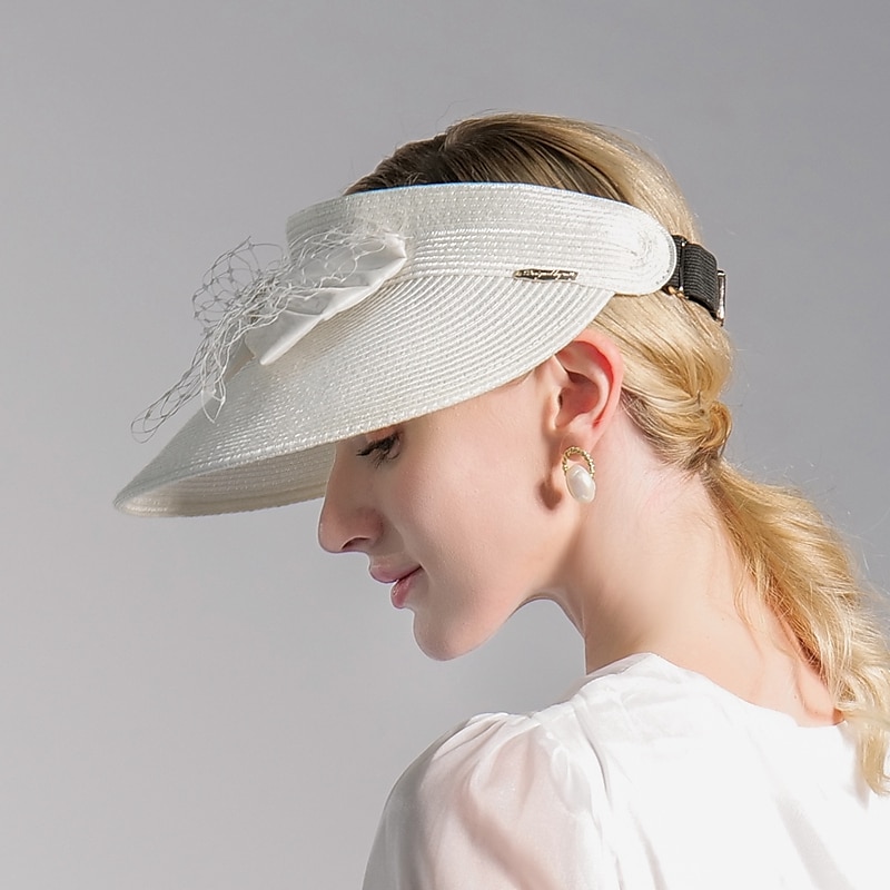 sombreros de paja de playa bohemia/sombreros de paja con lazo de satén casual/tocado de vacaciones/protección solar 2025 - $27.99 –P3