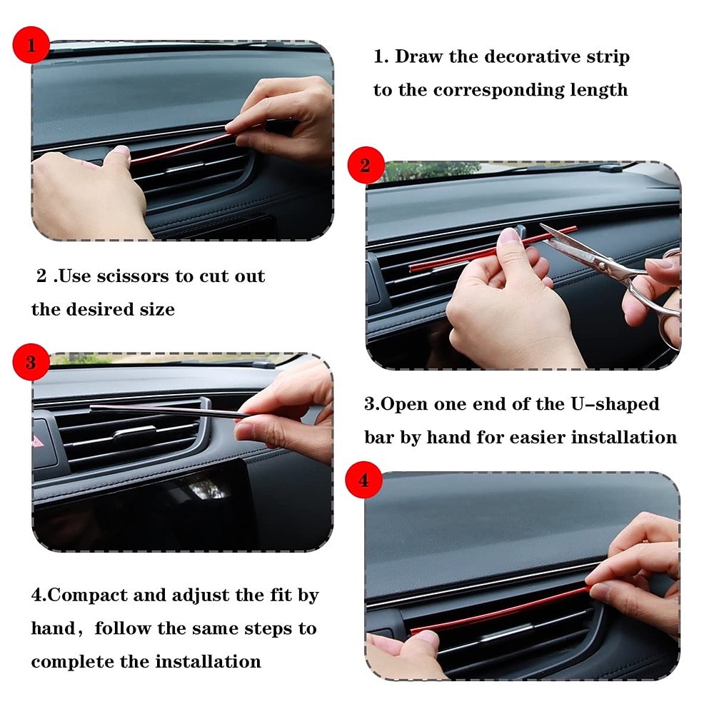 Car Air Conditioner Trim Strip for Vent Outlet 20 Pieces Car Accessories Bling Interior for Men Women Truck Decor Air Vent Outlet Decoration Strip Universal Waterproof Bendable DIY U Shape 2026 - $14.99 –P5