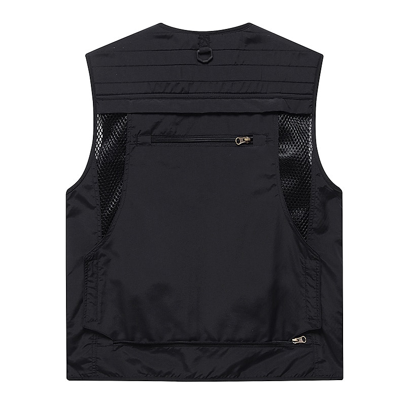 Herr Väst Gilet Fiskeväst Vandringsväst Ärmlös väst Gilet Jacka Utomhus Gata Helgdag Dagliga kläder Streetwear Elegant och modernt Sommar Vår Ficka Polyester Andningsfunktion Snabb tork Ren färg 2026 - $39.99 –P6