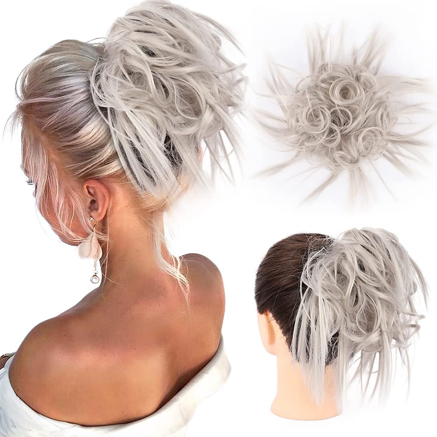 ébouriffé chignon désordonné chignon postiche extension de cheveux queue de cheval avec élastique élastique chignon queue de cheval postiche extensions de cheveux synthétiques chouchous queue de de 2025 ? $11.99 –P3