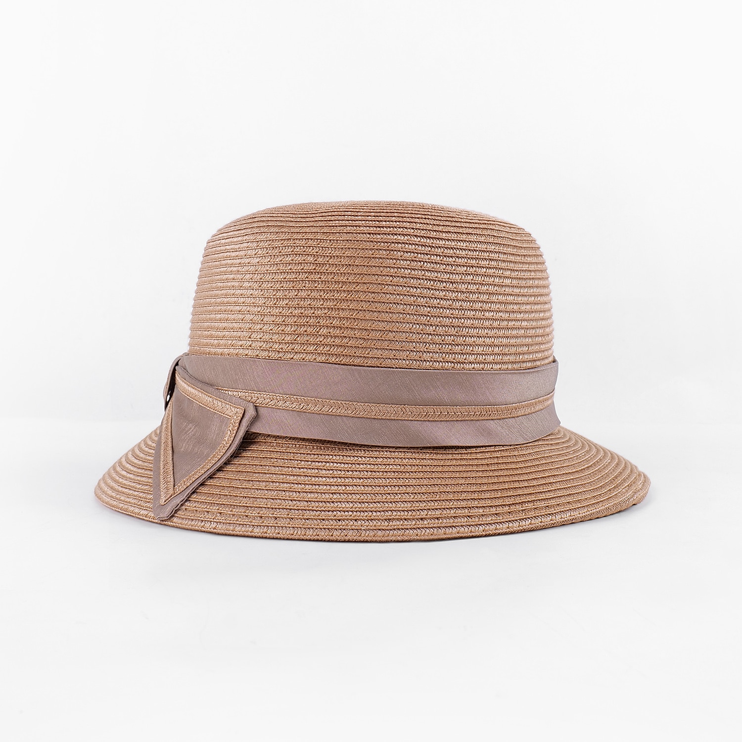 Böhmische Strand-Strohkopfbedeckung / Strohhüte mit Satinschleife lässig / Urlaubskopfbedeckung / Sonnenschutz 2025 - $22.99 –P8