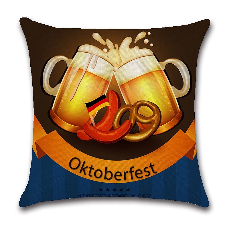 oktoberfest pivo oboustranný povlak na polštář 4ks německý bavorský měkký dekorativní čtvercový povlak povlak na polštář povlak na polštář povlak na polštář na pohovku ložnice vynikající kvalita lze 2025 - $13.99 –P4