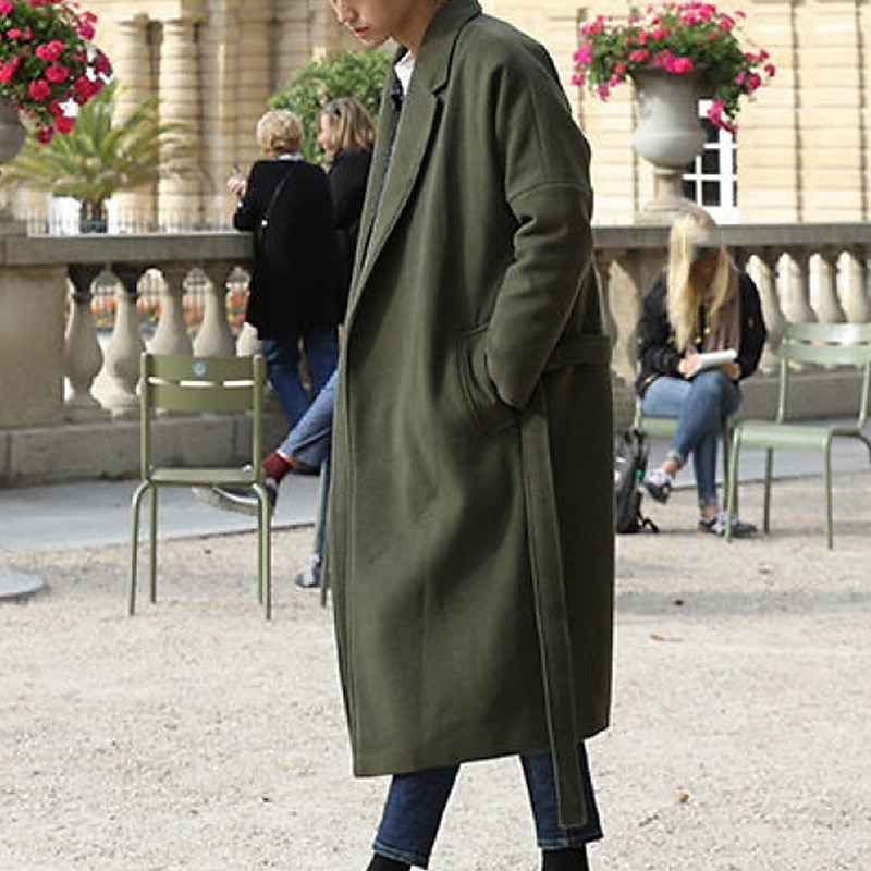 Herren Wintermantel Mantel Geschäft Casual Herbst Winter Polyester Windundurchlässig warm halten Oberbekleidung Bekleidung Stilvoll Brautkleider schlicht nicht druckbar Einfarbig Tasche Kargen 2025 - $56.99 –P1