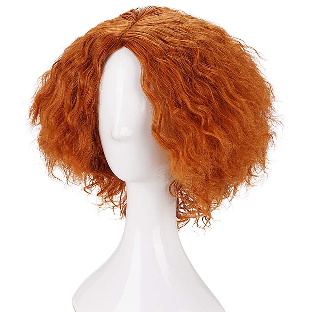 parrucche arancioni corte e ricce disordinate da cappellaio matto, unisex, resistenti al calore, per cosplay, feste di carnevale, parrucche di Holloween del 2025 a $18.49 –P12