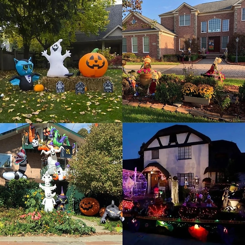 utendørs solcelledrevne gresskarlys halloween dekorativ sti lys for hage hage plen landskap ferie lys 1/2 stk 2025 - $15.99 –P9