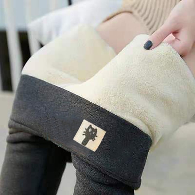 Women's Normal Fleece Pants Tights Leggings Fashion Tights Full Length Mid Waist Cat Tummy Control Butt Lift Comfort Stretchy Daily Black Gray Fall & Winter Skinny 2025 - $13.99 –P8