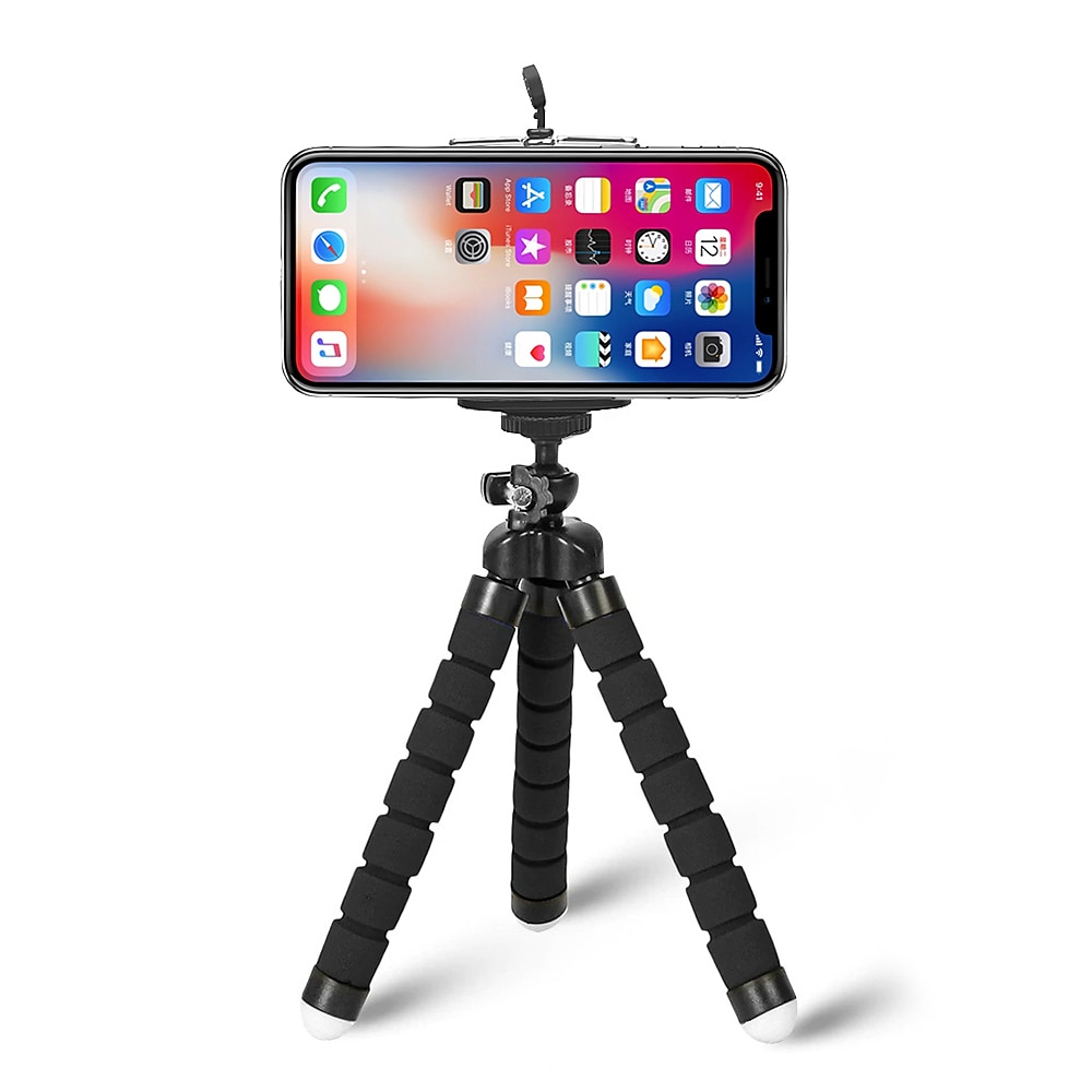 Tripé estilo perna de polvo flexível portátil ajustável antiderrapante suporte para telefone mini suporte com clipe para selfies de mesa vlogging transmissão ao vivo compatível com acessório de de 2025 por $15.99 –P7
