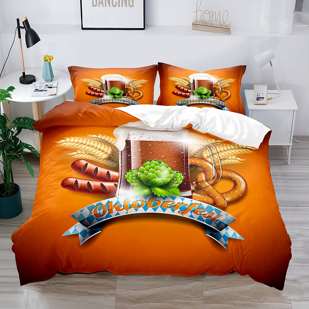 oktoberfest beer festival 3-delt dynetrekk sett hotellsengesett dynetrekk inkluderer 1 dynetrekk, 2 putevar for dobbeltrom/dronning/konge(1 putevar for tvilling/enkeltrom) 2025 - $45.99 –P4