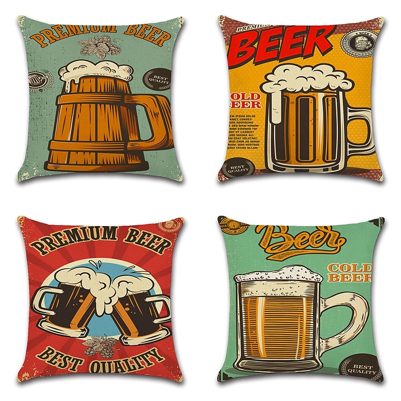 oktoberfest beer double side cushion cover 4pc soft الزخرفية مربع رمي غطاء وسادة غطاء وسادة كيس وسادة لأريكة غرفة نوم جودة عالية آلة قابل للغسل 2025 - $13.99 –P11