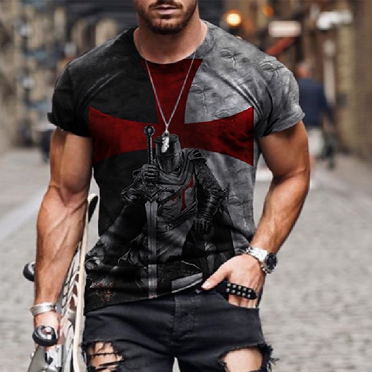 The Last Templar Crusader Knights Templar Crusader T-shirt Cartoon Manga Anime 3D Retro Graphic For Couple's Men's Women's Adults' 3D Print 2025 - $17.99 –P1